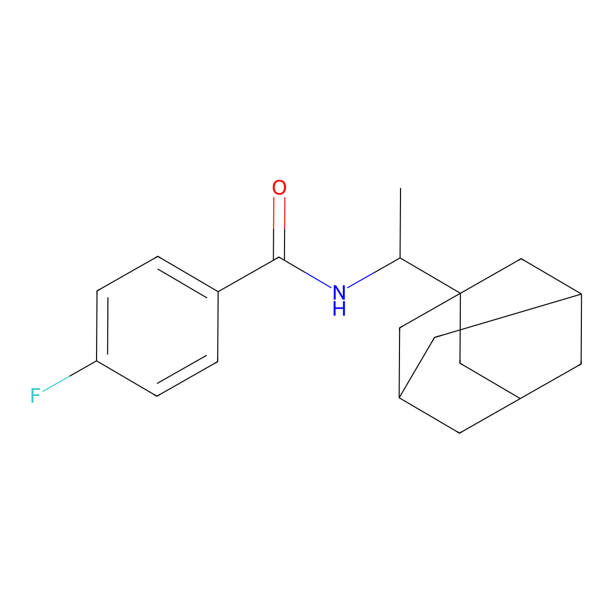 N-[1-(adamantan-1-yl)ethyl]-4-fluorobenzamide molecular structure, CAS 314769-33-0