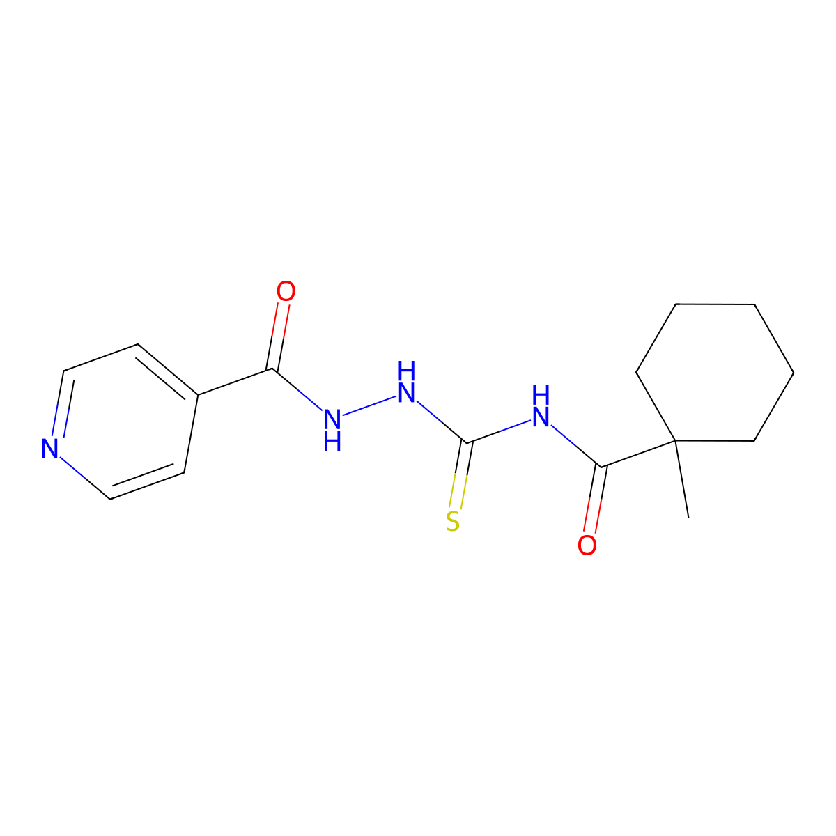 1-methyl-N-[(pyridine-4-carbonylamino)carbamothioyl]cyclohexane-1-carboxamide molecular structure, CAS 314769-38-5