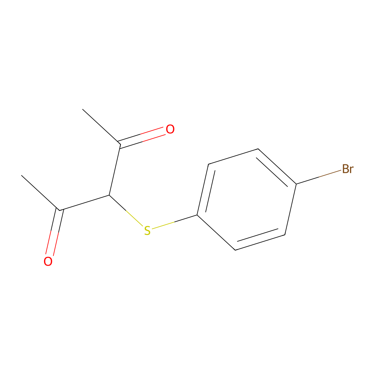 3-((4-Bromophenyl)thio)pentane-2,4-dione molecular structure, CAS 314769-46-5
