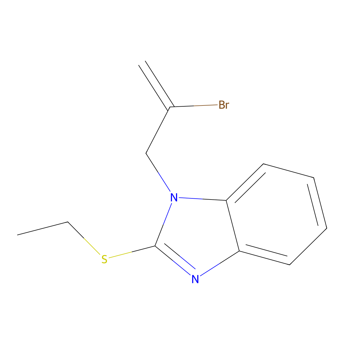 1-(2-Bromoprop-2-enyl)-2-ethylsulfanylbenzimidazole molecular structure, CAS 314769-65-8