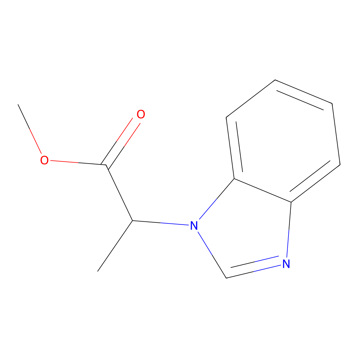 methyl 2-(1H-benzo[d]imidazol-1-yl)propanoate molecular structure, CAS 314769-66-9