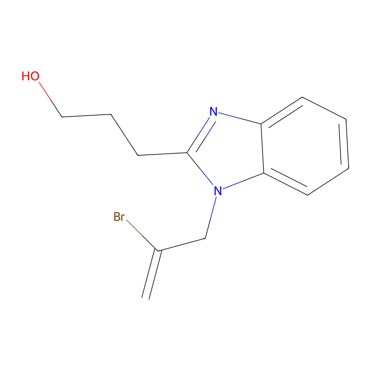 3-[1-(2-Bromoprop-2-enyl)benzimidazol-2-yl]propan-1-ol molecular structure, CAS 314769-67-0