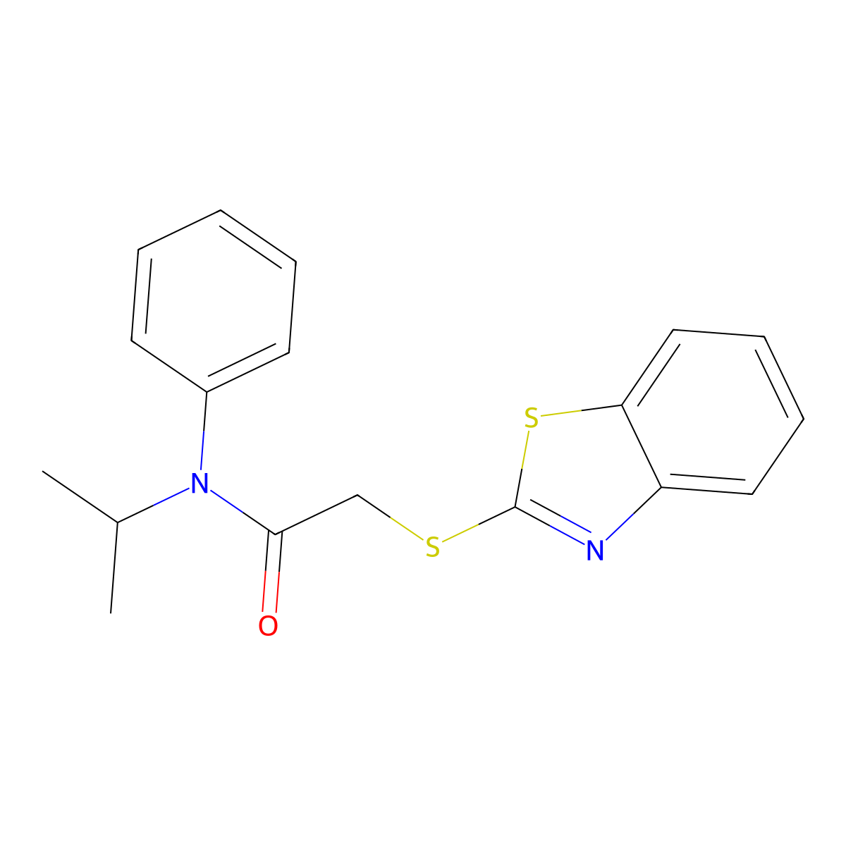 2-(1,3-benzothiazol-2-ylsulfanyl)-N-phenyl-N-(propan-2-yl)acetamide molecular structure, CAS 314769-69-2