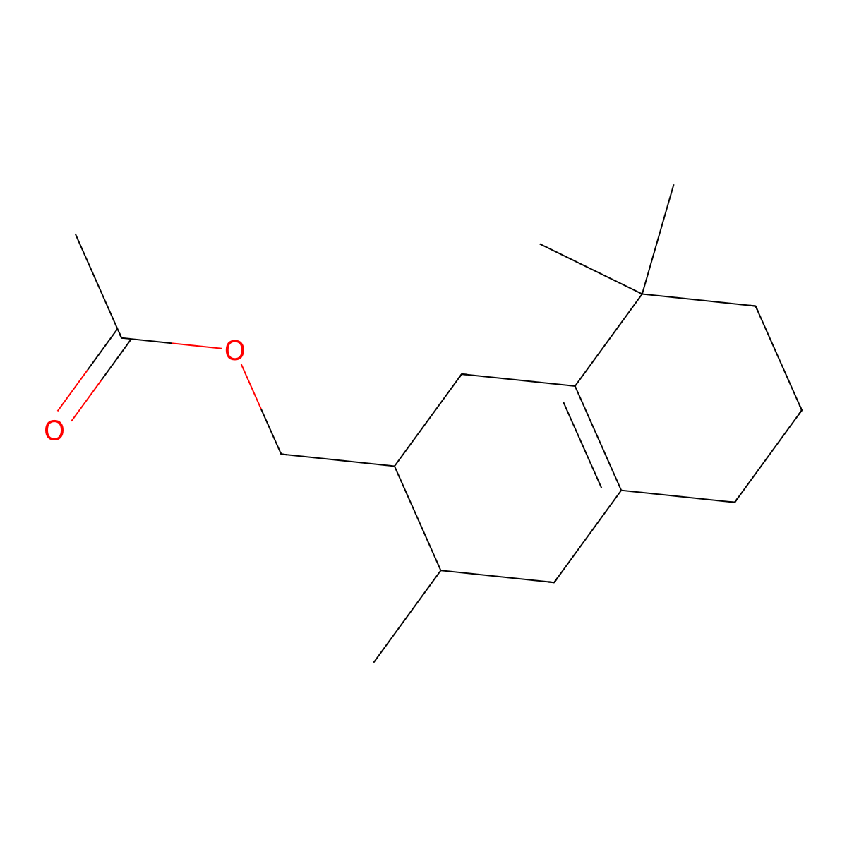(3,8,8-Trimethyl-1,2,3,4,5,6,7,8-octahydronaphthalen-2-yl)methyl acetate molecular structure, CAS 314773-27-8