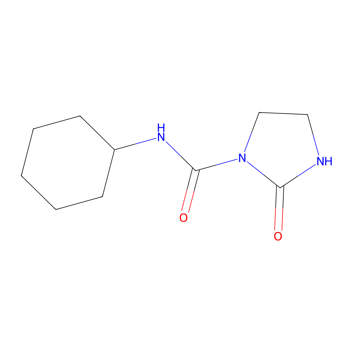 N-cyclohexyl(2-oxoimidazolidinyl)carboxamide molecular structure, CAS 31480-81-6