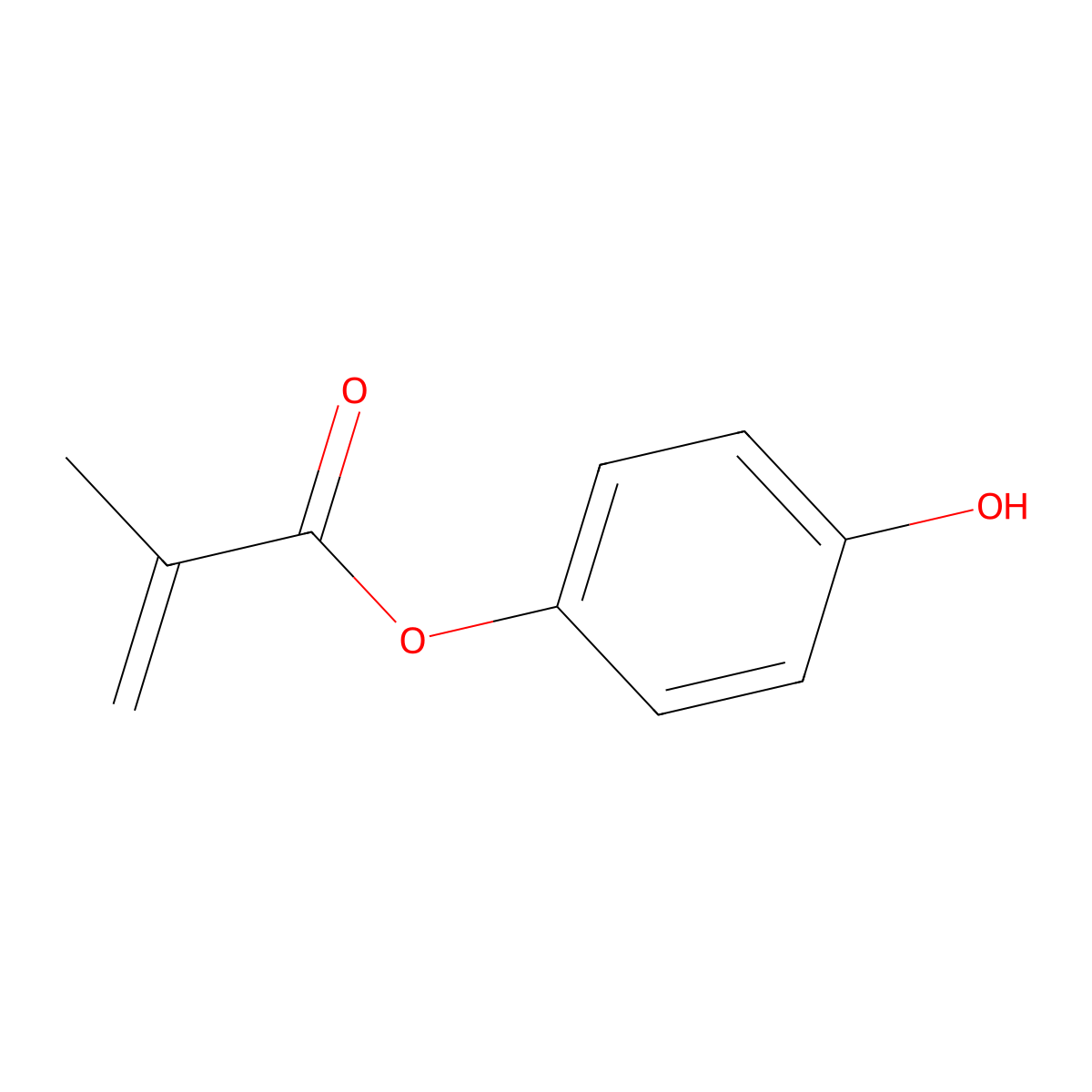 2-Propenoic acid, 2-methyl-, 4-hydroxyphenyl ester molecular structure, CAS 31480-93-0