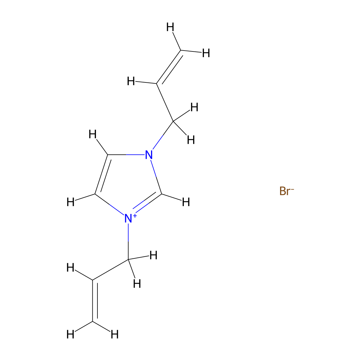 1,3-Diallylimidazolium bromide molecular structure, CAS 31483-71-3
