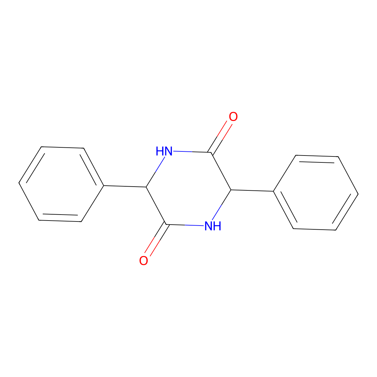 3,6-Diphenylpiperazine-2,5-dione, (3R,6R)- molecular structure, CAS 31485-02-6