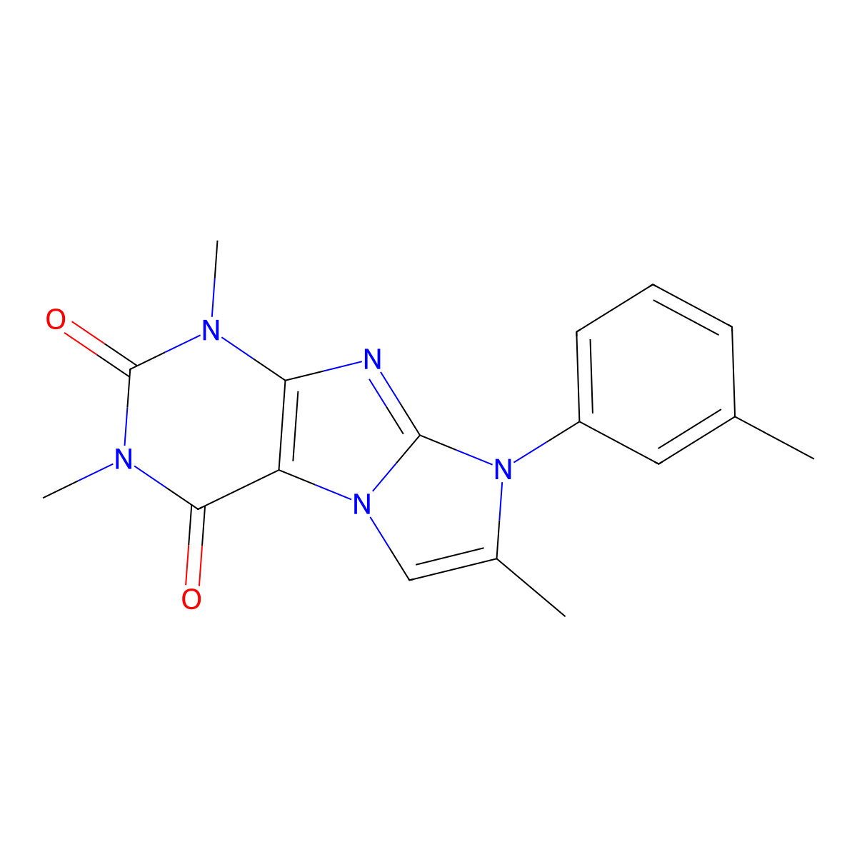 1,3,7-trimethyl-8-(3-methylphenyl)-1H-imidazo[2,1-f]purine-2,4(3H,8H)-dione molecular structure, CAS 31488-10-5