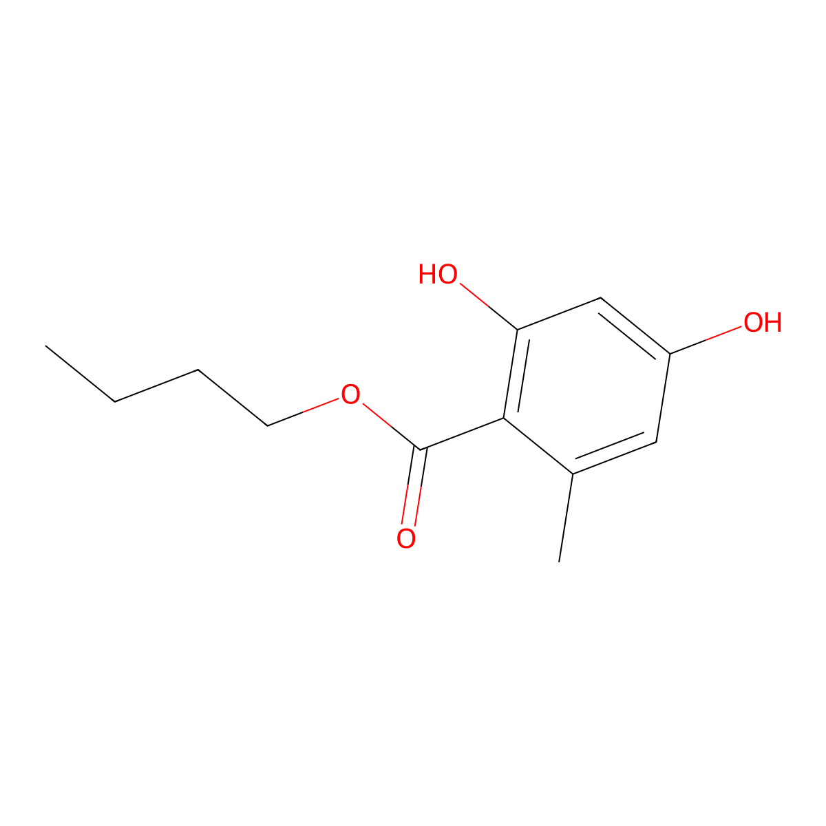 Butyl 2,4-dihydroxy-6-methylbenzoate molecular structure, CAS 31489-30-2