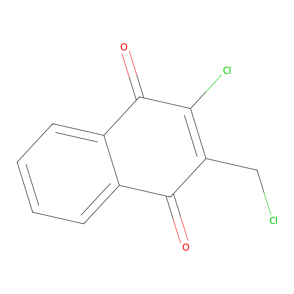 2-Chloro-3-(chloromethyl)naphthalene-1,4-dione molecular structure, CAS 31489-59-5