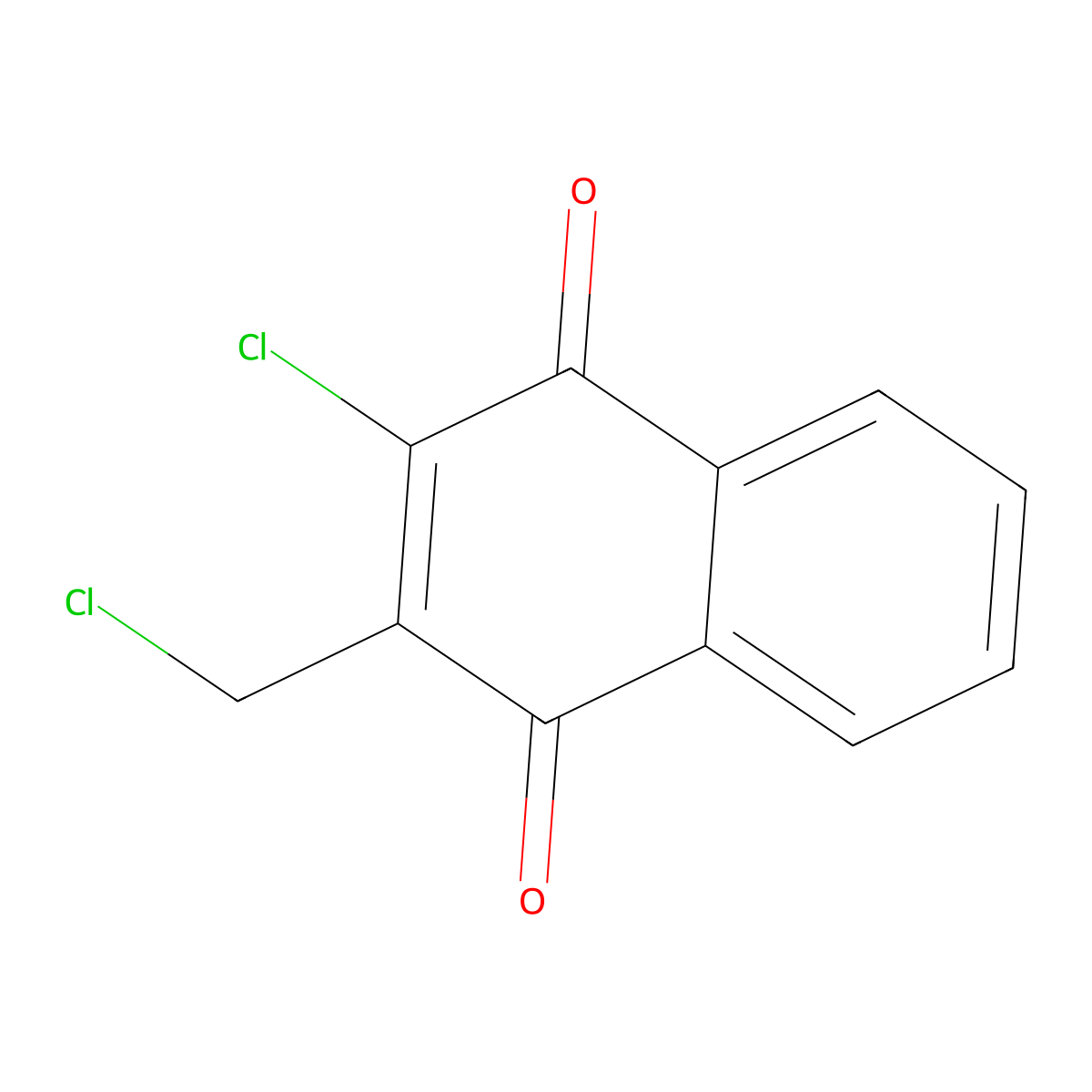 2-Chloro-3-(chloromethyl)naphthalene-1,4-dione molecular structure, CAS 31489-59-5