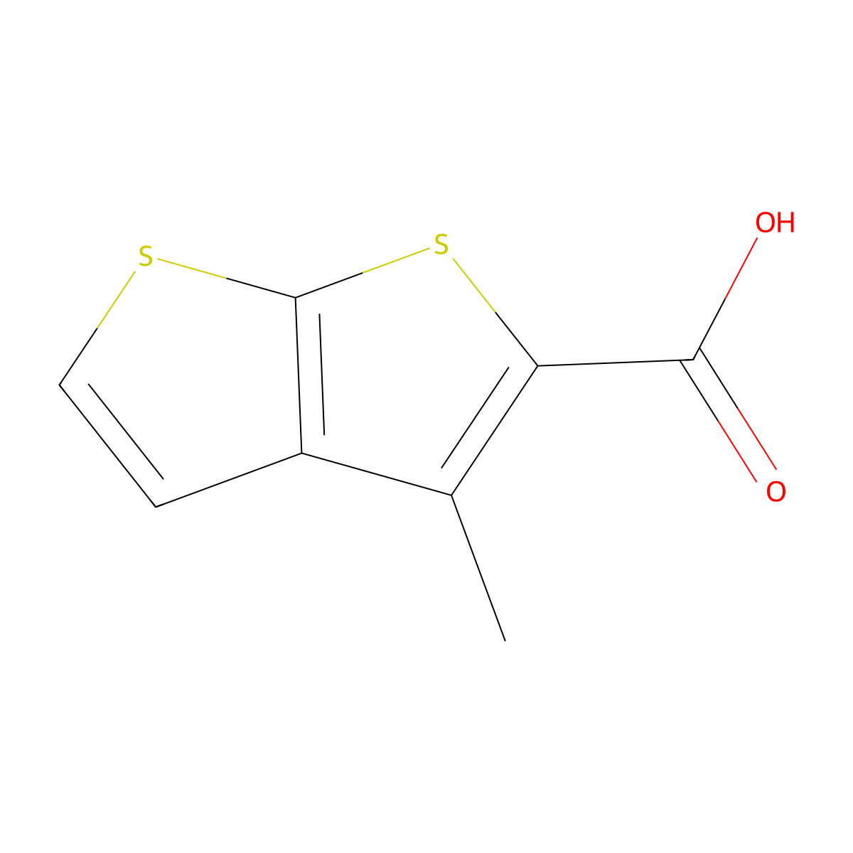 3-Methylthieno[2,3-b]thiophene-2-carboxylic acid molecular structure, CAS 31490-65-0
