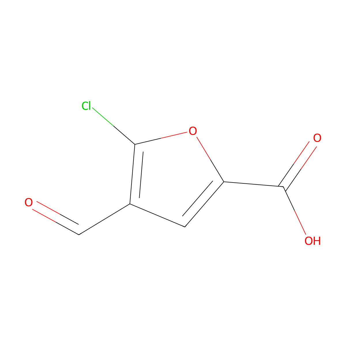 5-Chloro-4-formylfuran-2-carboxylic acid molecular structure, CAS 31491-44-8