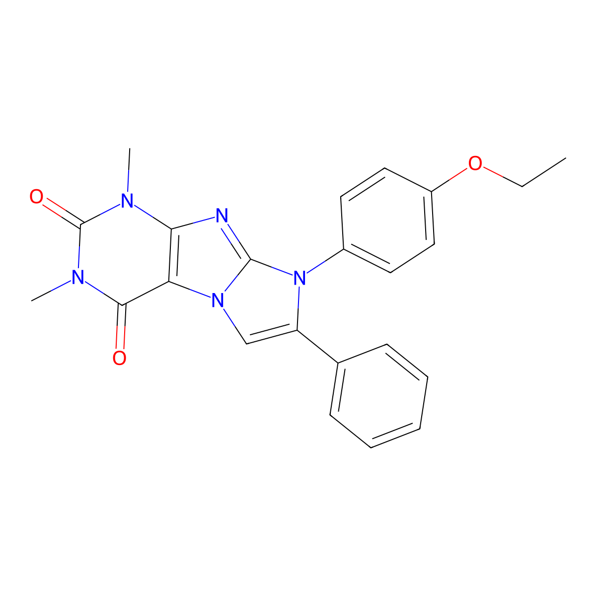8-(4-ethoxyphenyl)-1,3-dimethyl-7-phenyl-1H-imidazo[2,1-f]purine-2,4(3H,8H)-dione molecular structure, CAS 31493-81-9