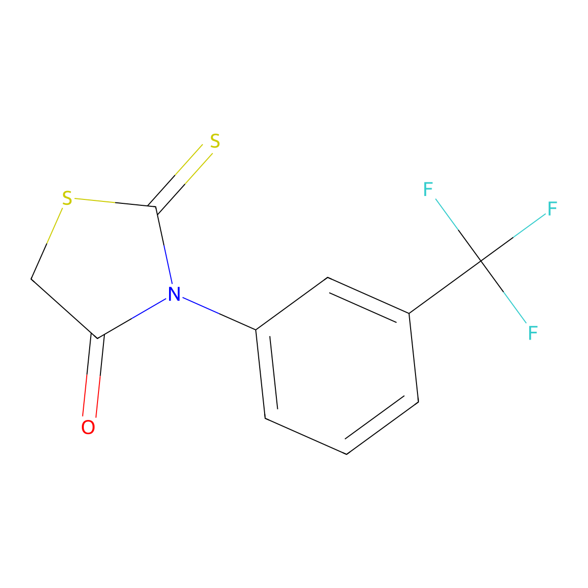 2-Thioxo-3-(3-(trifluoromethyl)phenyl)thiazolidin-4-one molecular structure, CAS 315-08-2