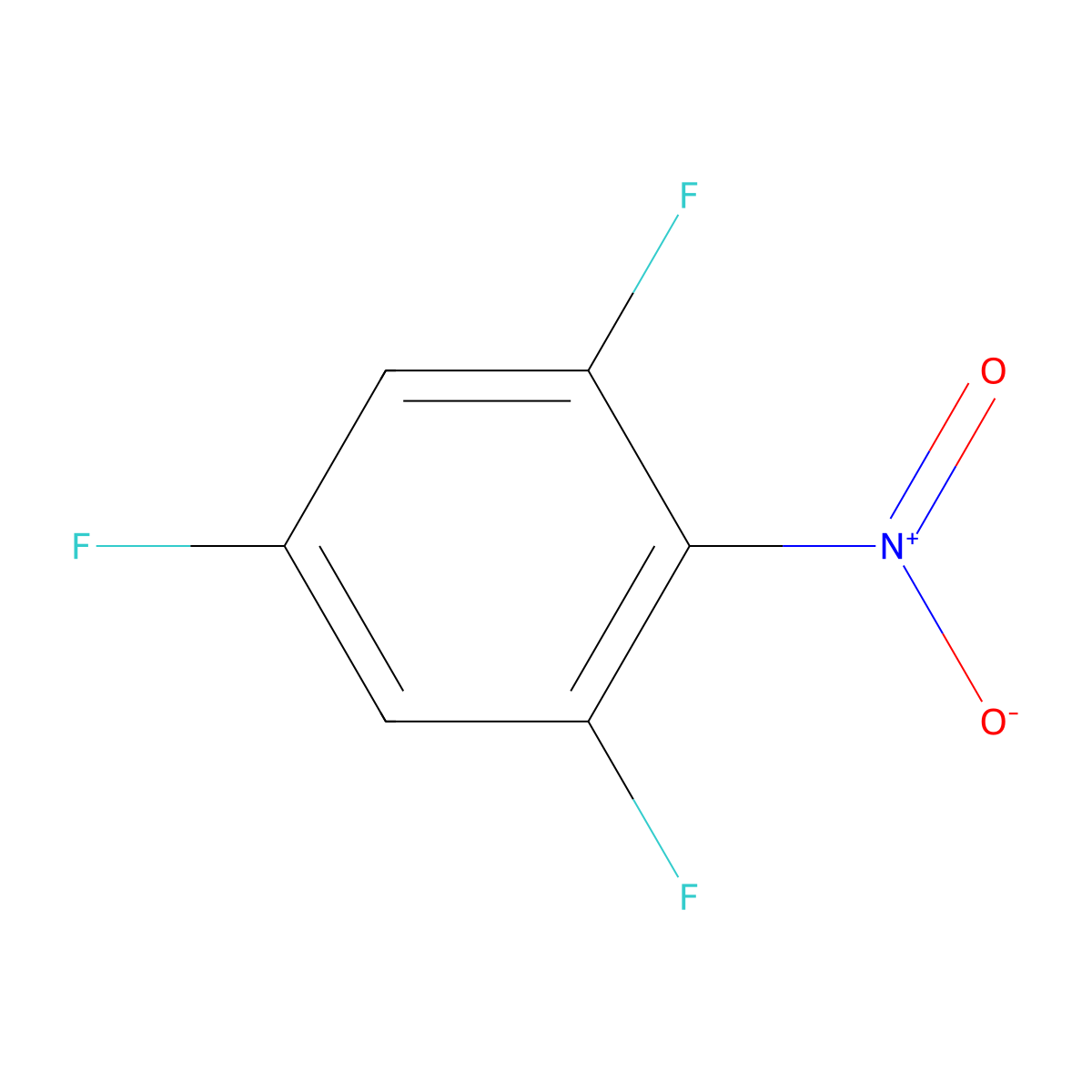 1,3,5-Trifluoro-2-nitrobenzene molecular structure, CAS 315-14-0
