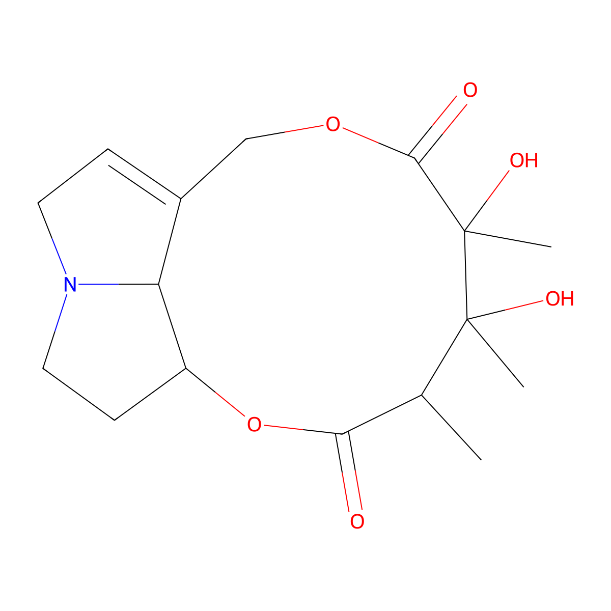 Monocrotaline molecular structure, CAS 315-22-0