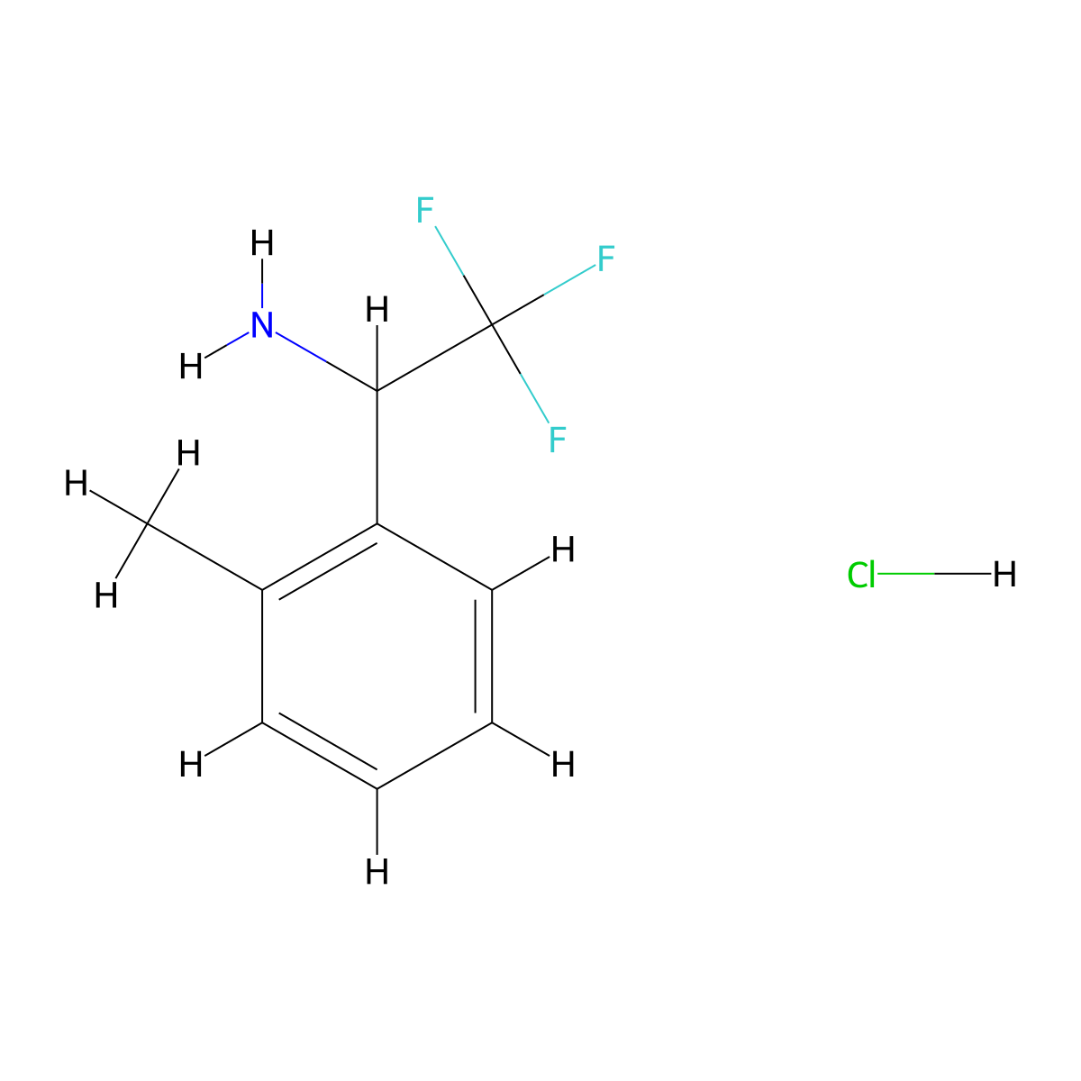 2,2,2-Trifluoro-1-(o-tolyl)ethanamine hydrochloride molecular structure, CAS 315-43-5
