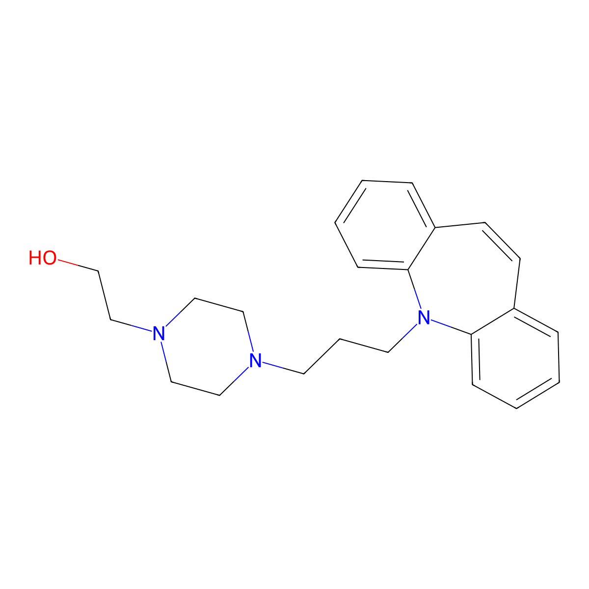 Opipramol molecular structure, CAS 315-72-0