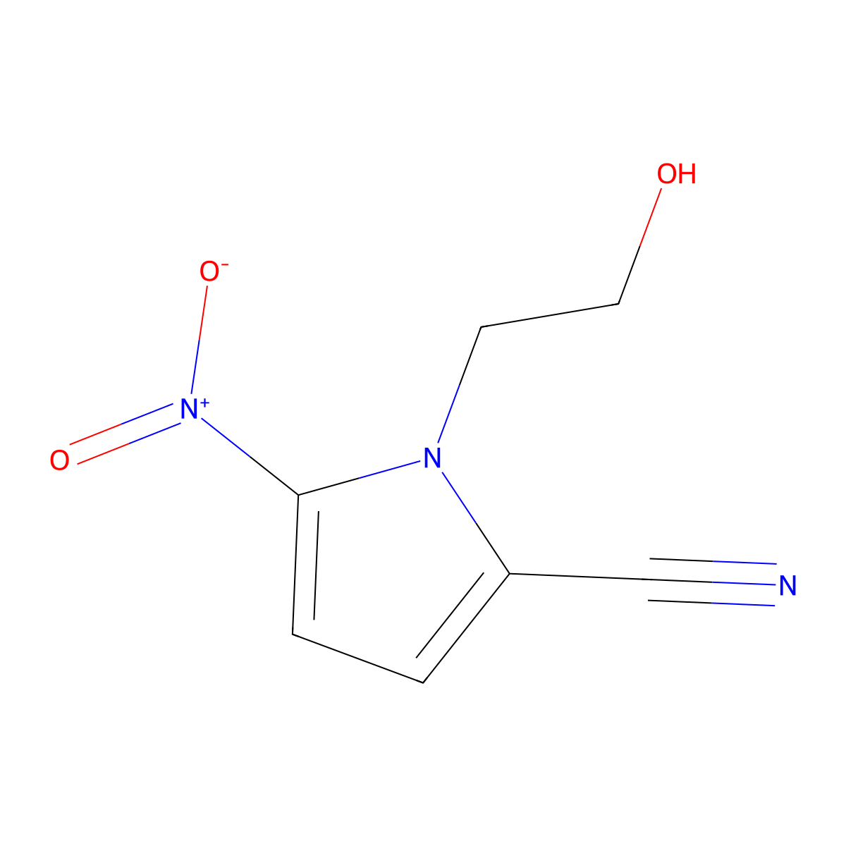 1-(2-Hydroxyethyl)-5-nitropyrrole-2-carbonitrile molecular structure, CAS 3150-53-6