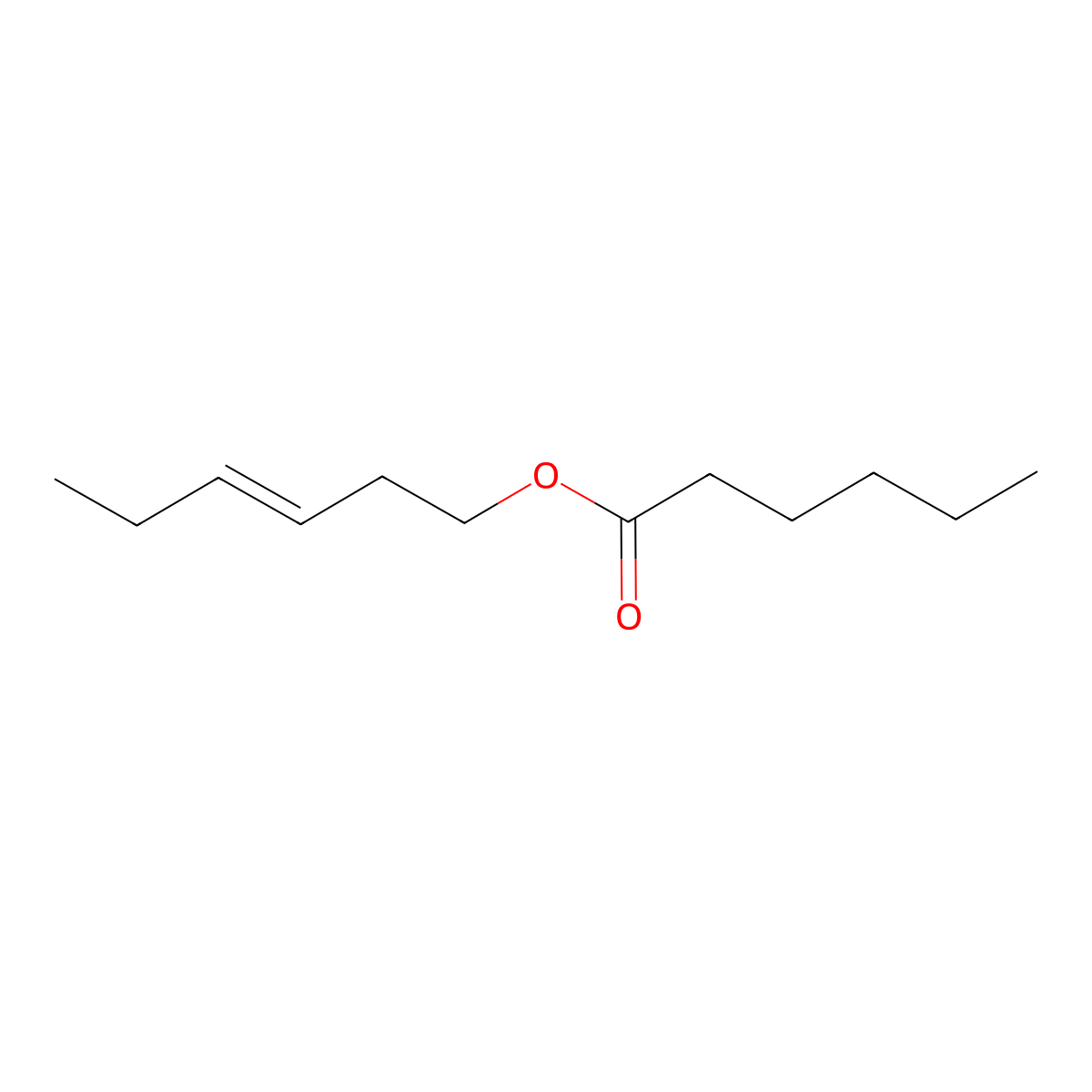 3-Hexenyl hexanoate, (3Z)- molecular structure, CAS 31501-11-8