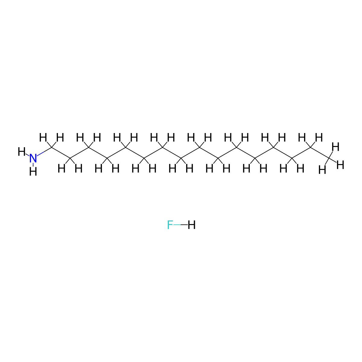 Cetylamine hydrofluoride molecular structure, CAS 3151-59-5