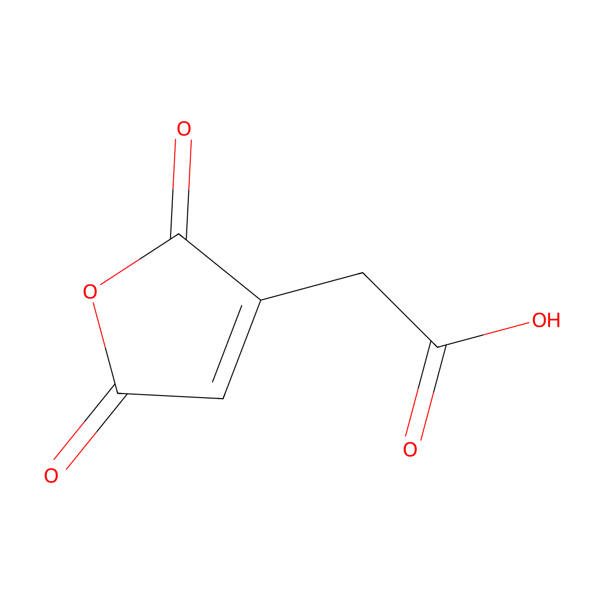 Aconitic anhydride molecular structure, CAS 31511-11-2