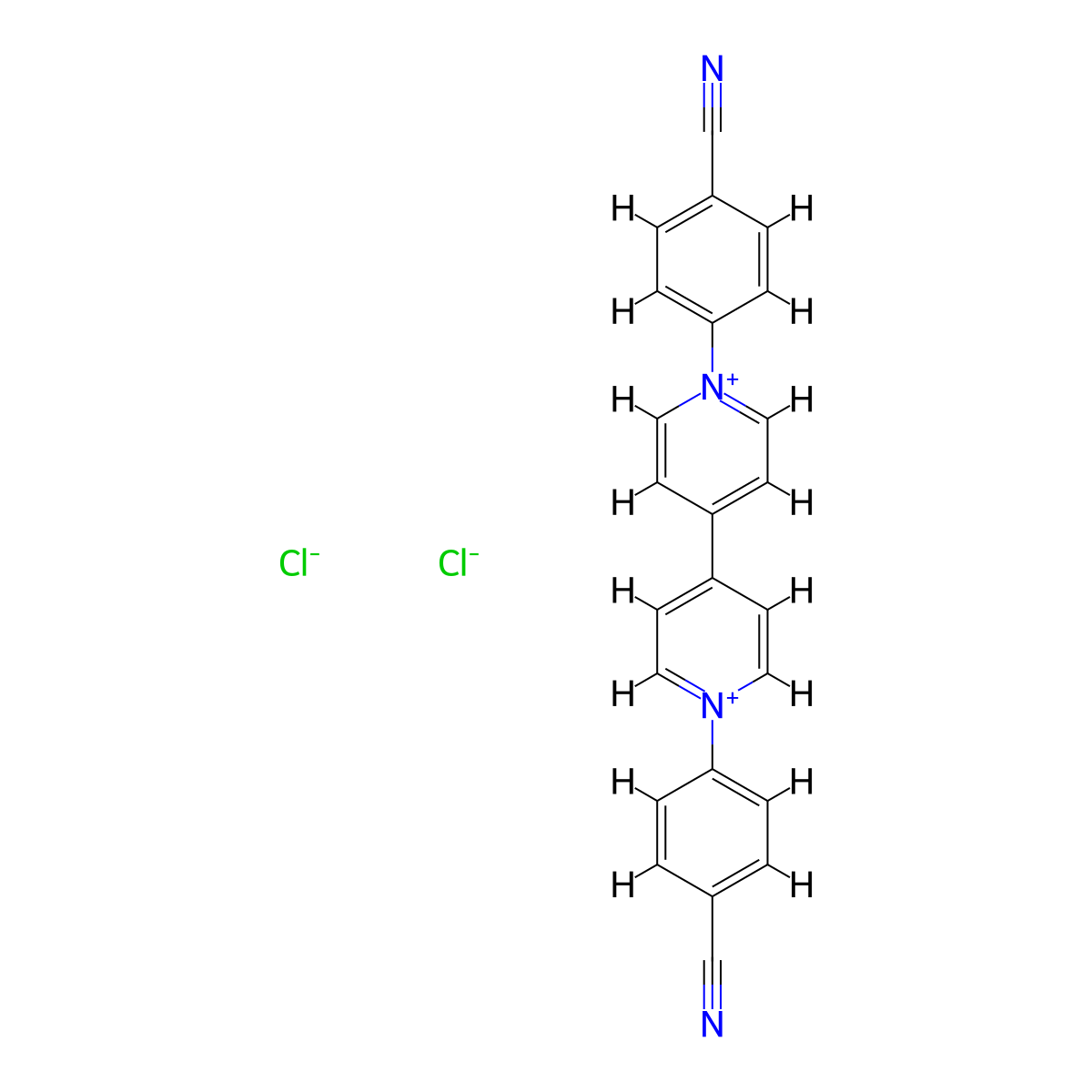 1,1'-Bis(4-cyanophenyl)-[4,4'-bipyridine]-1,1'-diium chloride molecular structure, CAS 31515-20-5