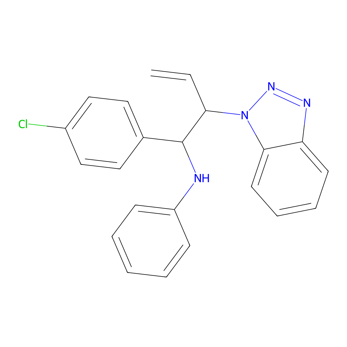 N-[2-(1H-1,2,3-Benzotriazol-1-yl)-1-(4-chlorophenyl)but-3-en-1-yl]aniline molecular structure, CAS 315179-63-6