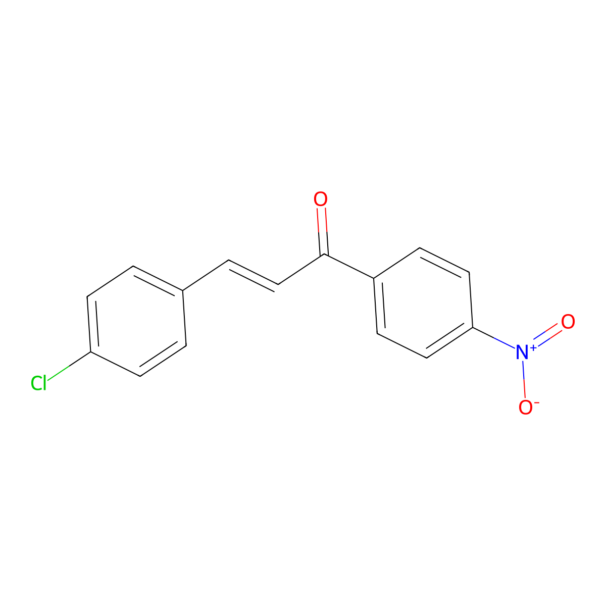 (E)-3-(4-chlorophenyl)-1-(4-nitrophenyl)prop-2-en-1-one molecular structure, CAS 315180-19-9
