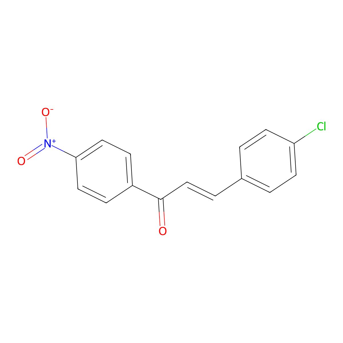 (E)-3-(4-chlorophenyl)-1-(4-nitrophenyl)prop-2-en-1-one molecular structure, CAS 315180-19-9