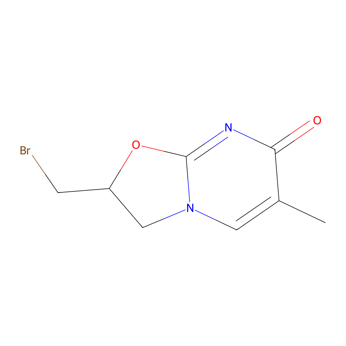2-(Bromomethyl)-6-methyl-2H-oxazolo[3,2-a]pyrimidin-7(3H)-one molecular structure, CAS 315186-62-0