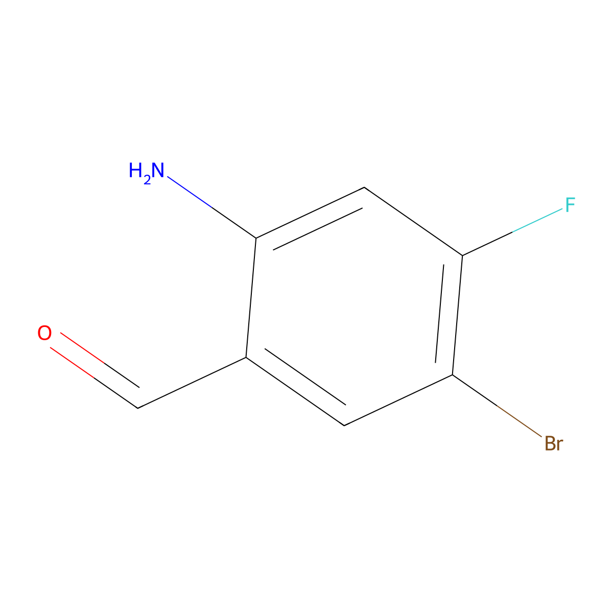 2-Amino-5-bromo-4-fluorobenzaldehyde molecular structure, CAS 315188-30-8