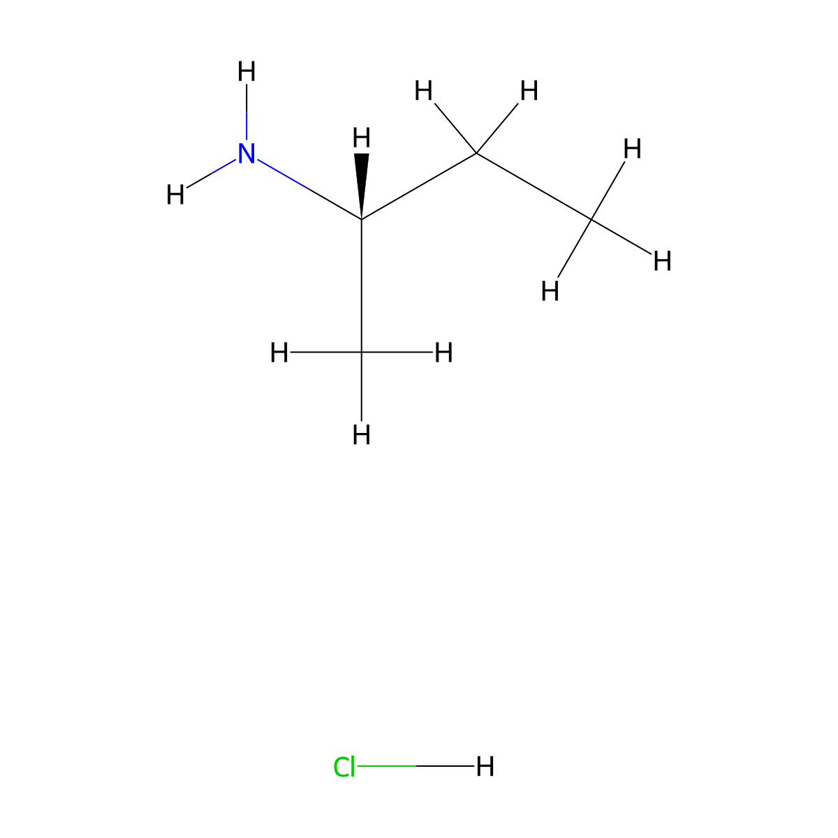 (2S)-Butan-2-amine--hydrogen chloride (1/1) molecular structure, CAS 31519-50-3