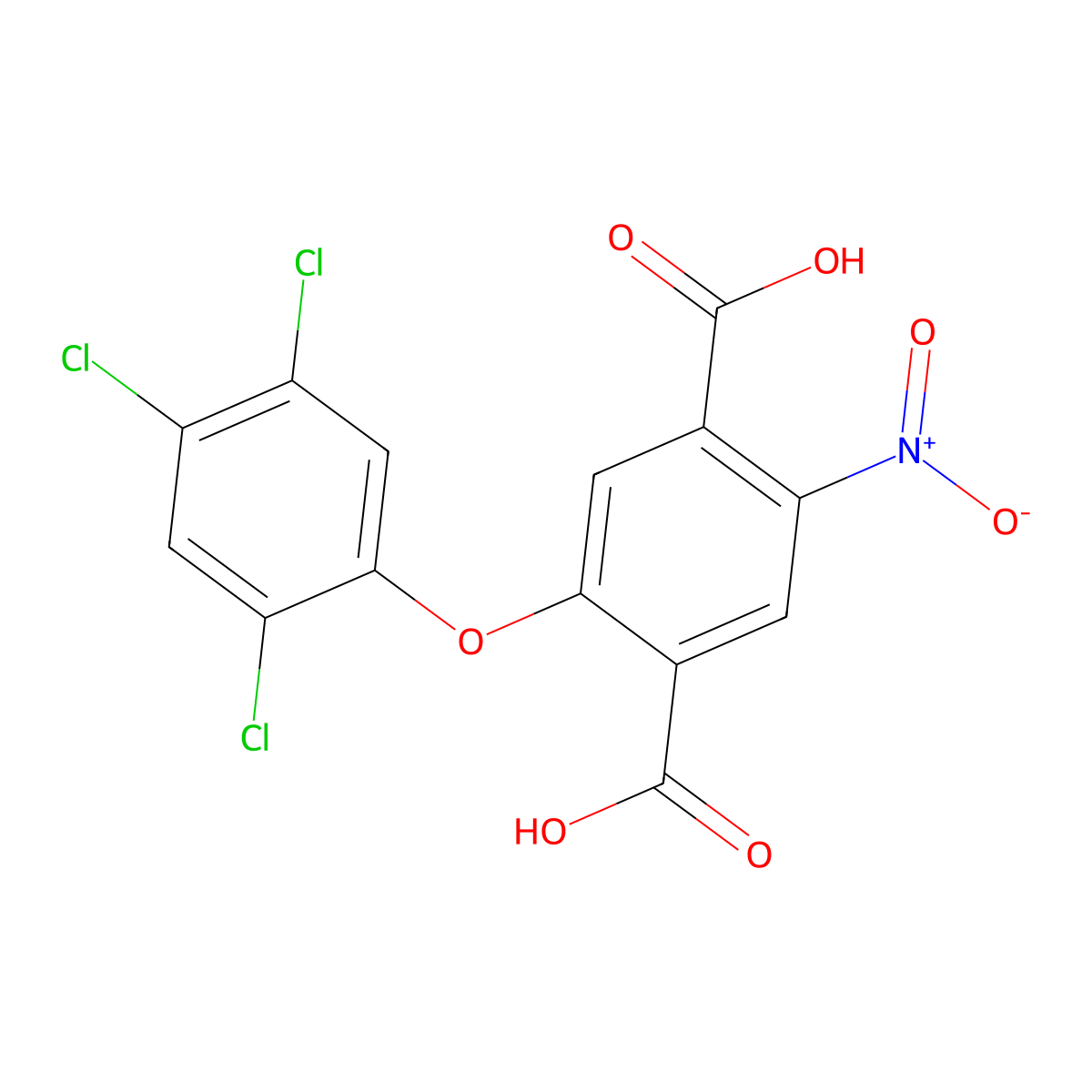 2-Nitro-5-(2,4,5-trichlorophenoxy)terephthalic acid molecular structure, CAS 315195-36-9