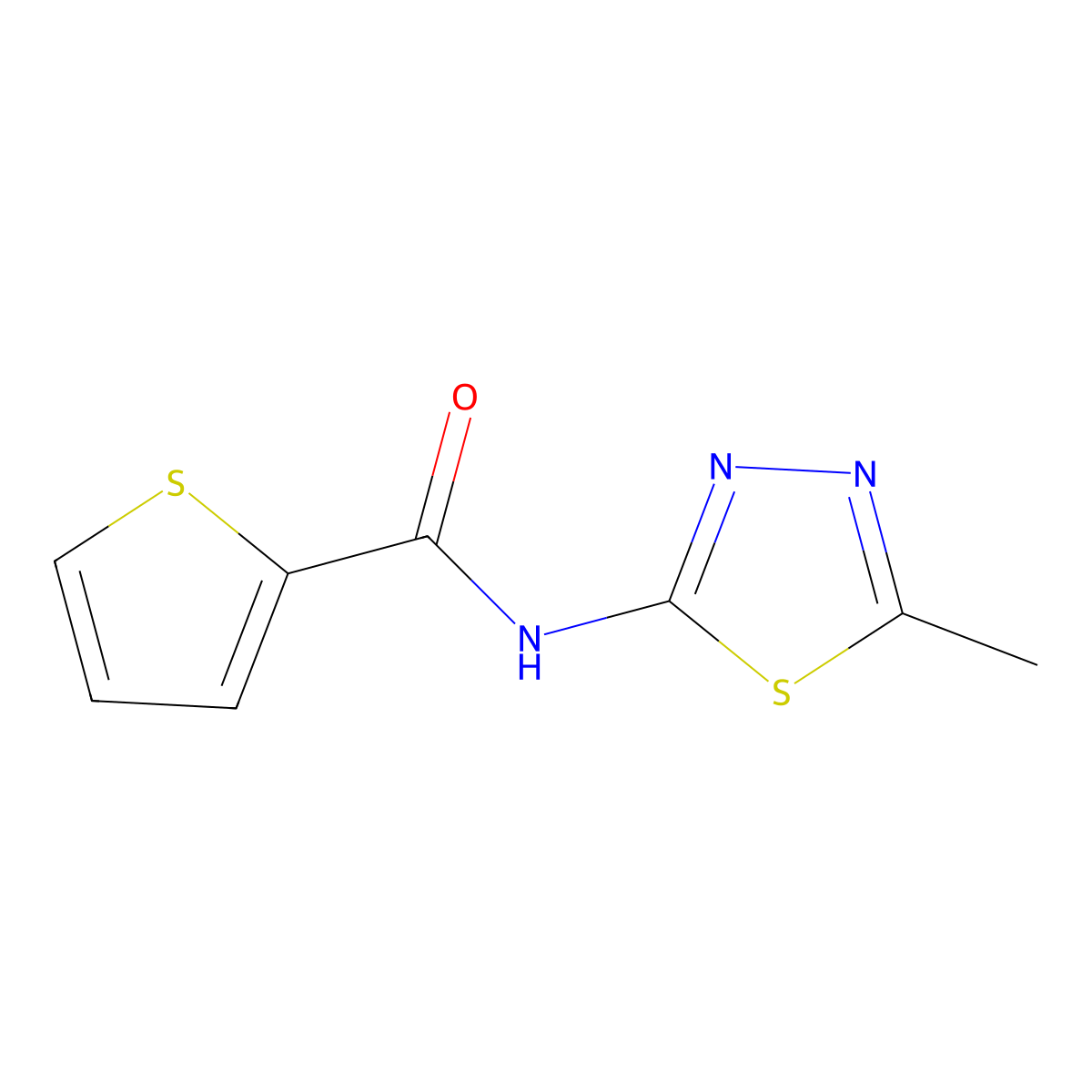 N-(5-methyl-1,3,4-thiadiazol-2-yl)thiophene-2-carboxamide molecular structure, CAS 315195-37-0