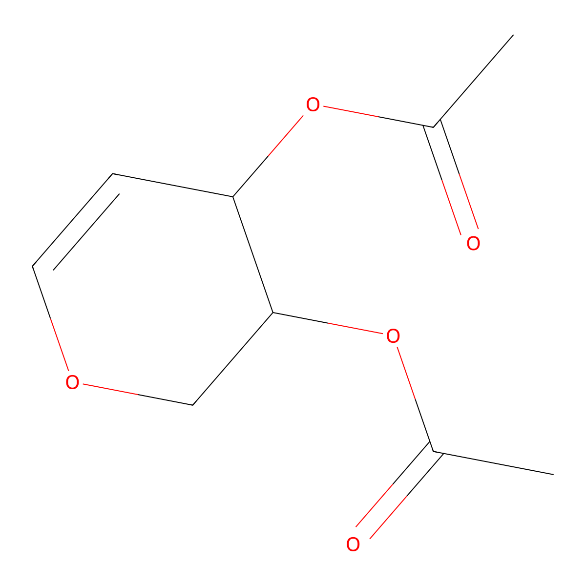 (4-acetoxy-3,4-dihydro-2H-pyran-3-yl) acetate molecular structure, CAS 3152-43-0