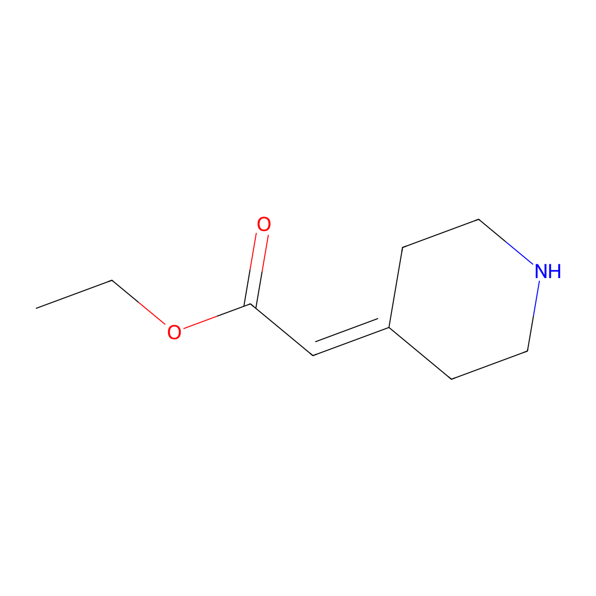 Ethyl 2-(piperidin-4-ylidene)acetate molecular structure, CAS 315203-51-1