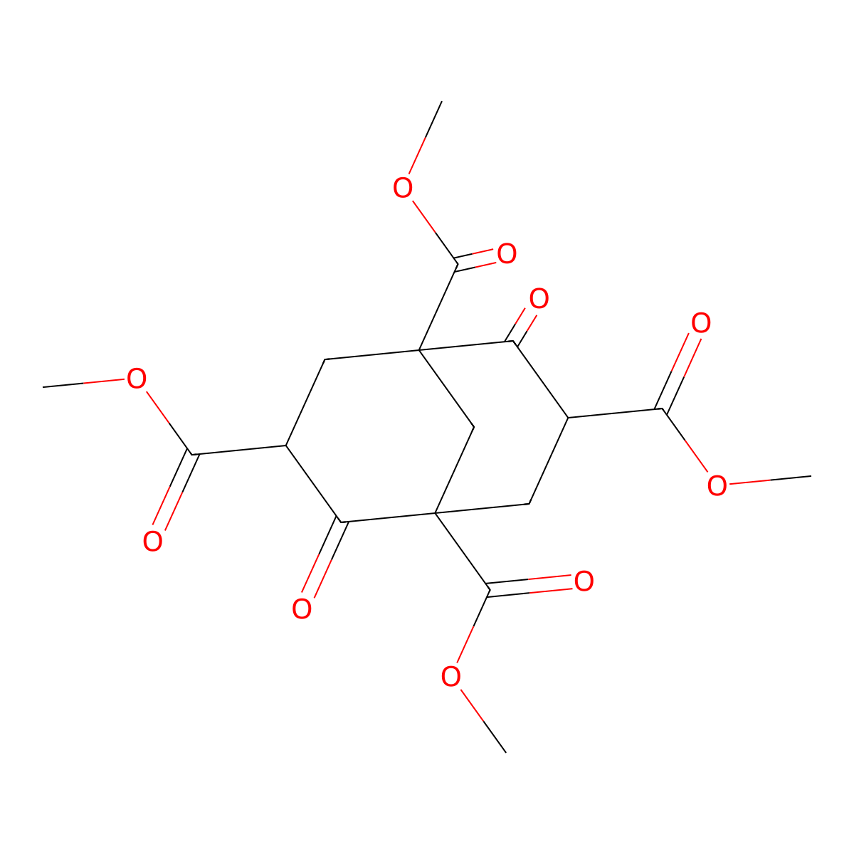 (1R,3S,5R)-tetramethyl 2,6-dioxobicyclo[3.3.1]nonane-1,3,5,7-tetracarboxylate molecular structure, CAS 315207-70-6