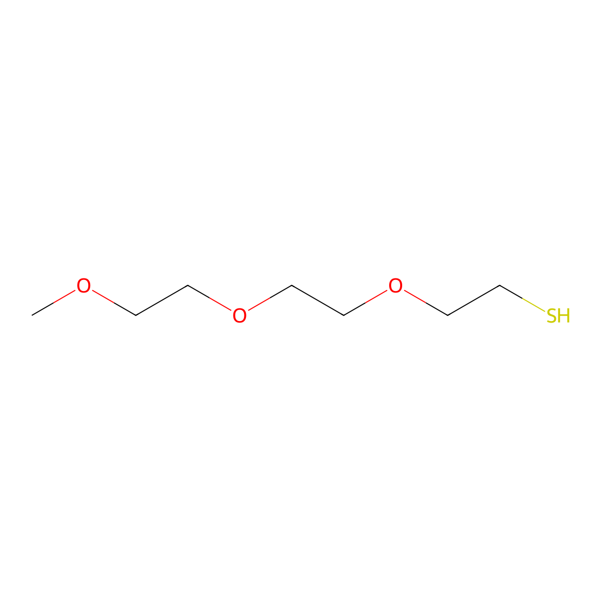 2-(2-(2-Methoxyethoxy)ethoxy)ethanethiol molecular structure, CAS 31521-83-2