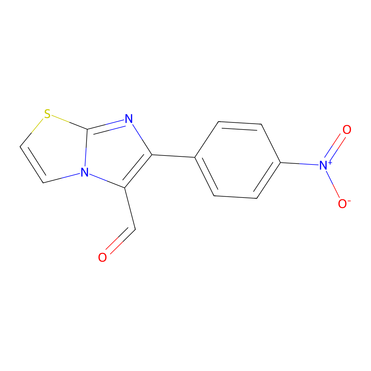 6-(4-Nitrophenyl)imidazo[2,1-b]thiazole-5-carbaldehyde molecular structure, CAS 31522-00-6