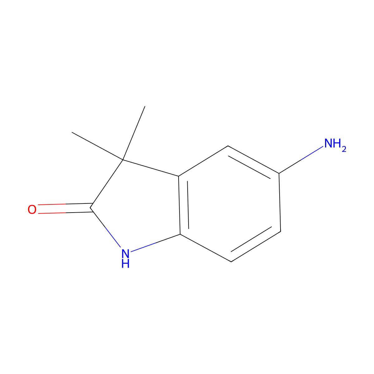 5-amino-3,3-dimethyl-2,3-dihydro-1H-indol-2-one molecular structure, CAS 31523-05-4