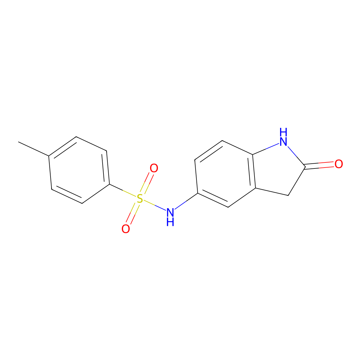 4-methyl-N-(2-oxoindolin-5-yl)benzenesulfonamide molecular structure, CAS 31523-10-1