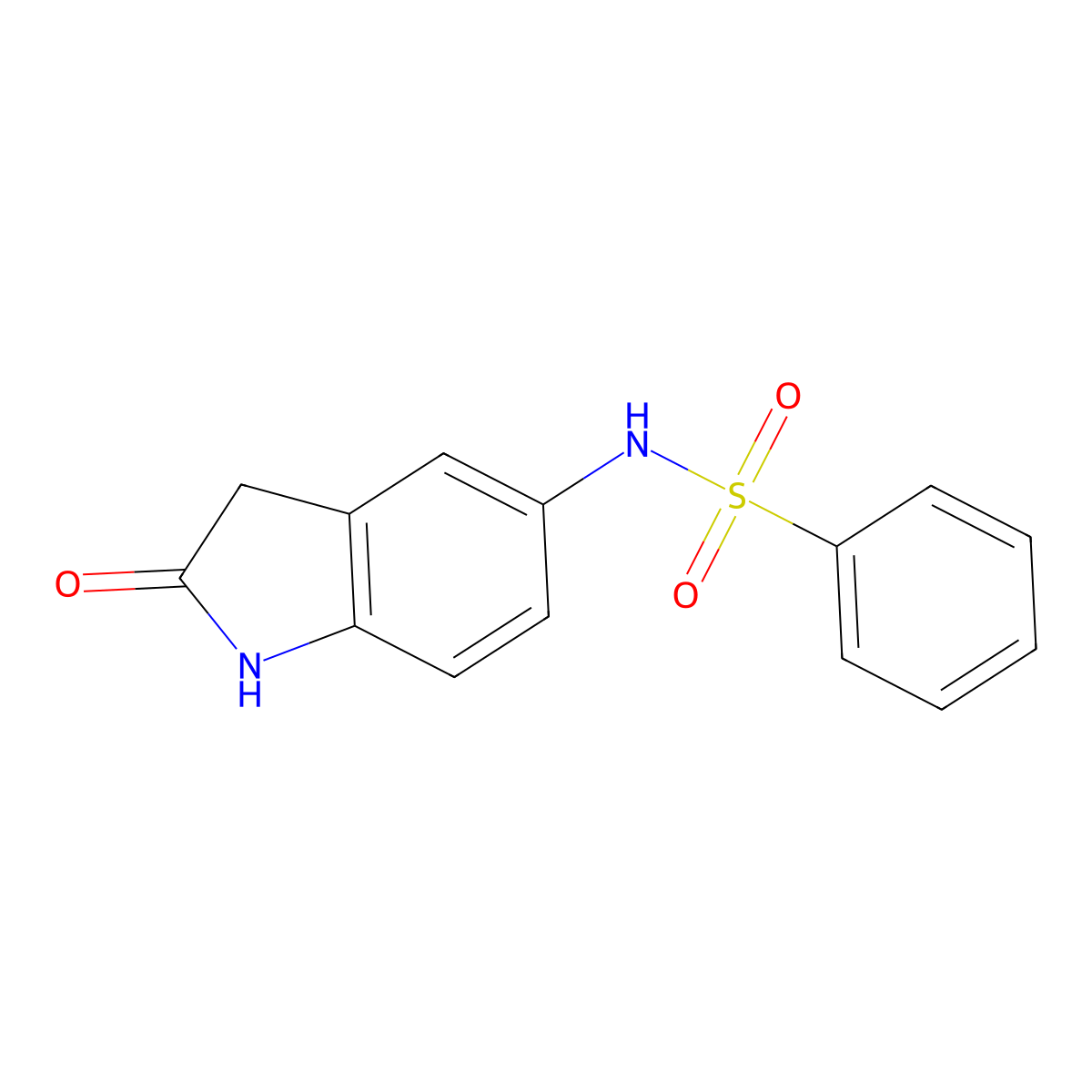 N-(2-oxo-2,3-dihydro-1H-indol-5-yl)benzenesulfonamide molecular structure, CAS 31523-11-2