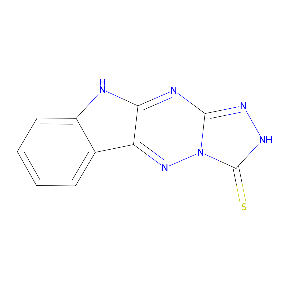 2,10-dihydro-3H-[1,2,4]triazolo[4',3':2,3][1,2,4]triazino[5,6-b]indole-3-thione molecular structure, CAS 31523-26-9