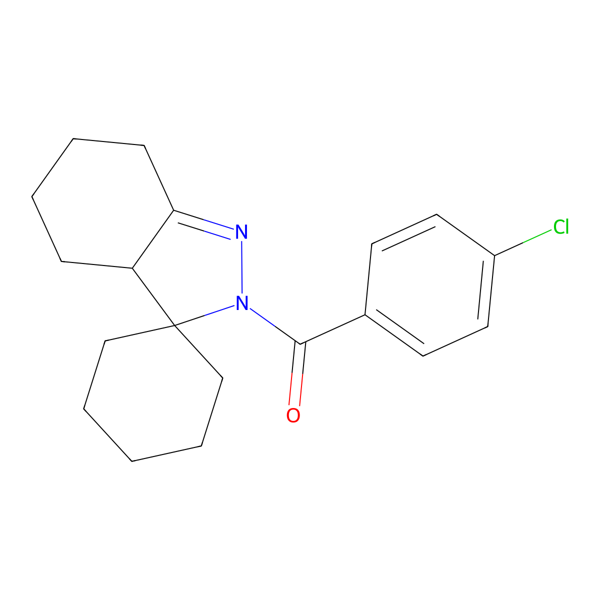 (4-Chlorophenyl)(4',5',6',7'-tetrahydrospiro[cyclohexane-1,3'-indazol]-2'(3a'H)-yl)methanone molecular structure, CAS 315232-05-4