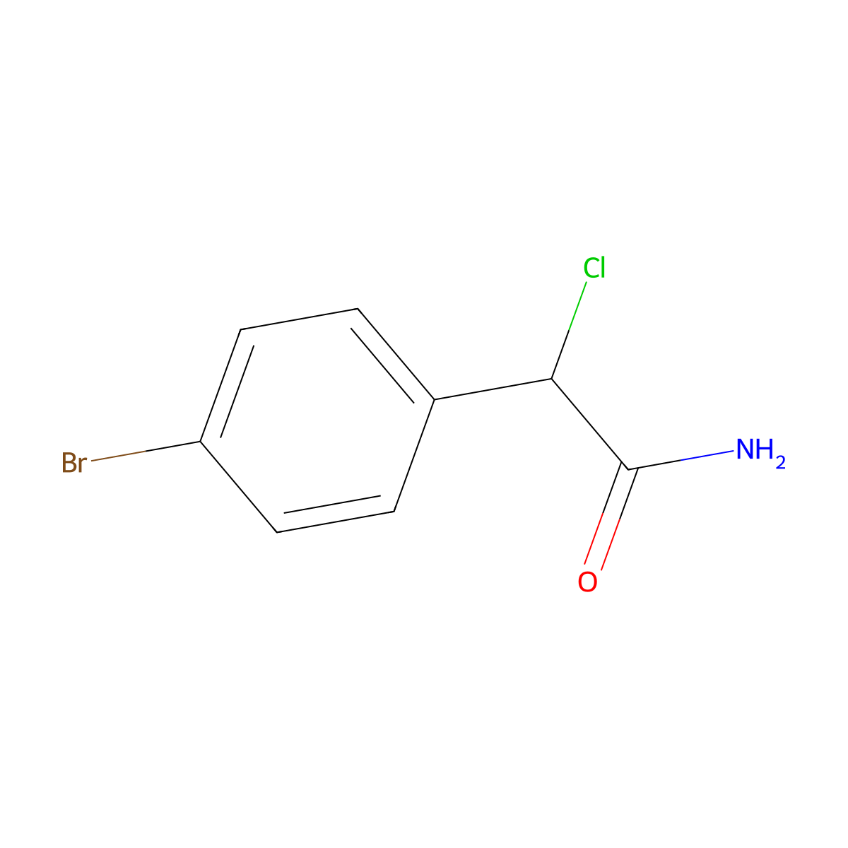 2-(4-Bromophenyl)-2-chloroacetamide molecular structure, CAS 315232-09-8
