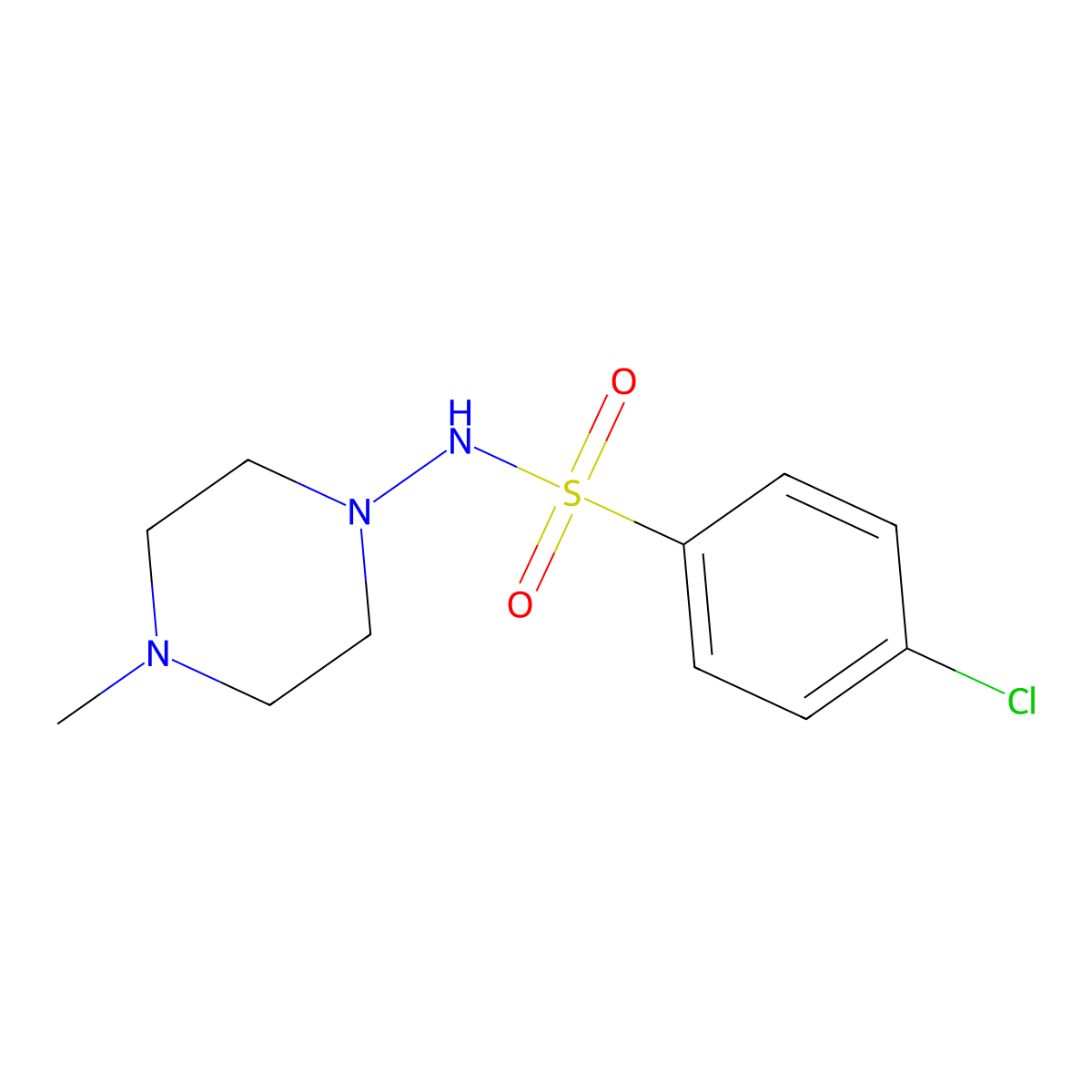 4-Chloro-N-(4-methyl-piperazin-1-yl)-benzenesulfonamide molecular structure, CAS 315232-29-2