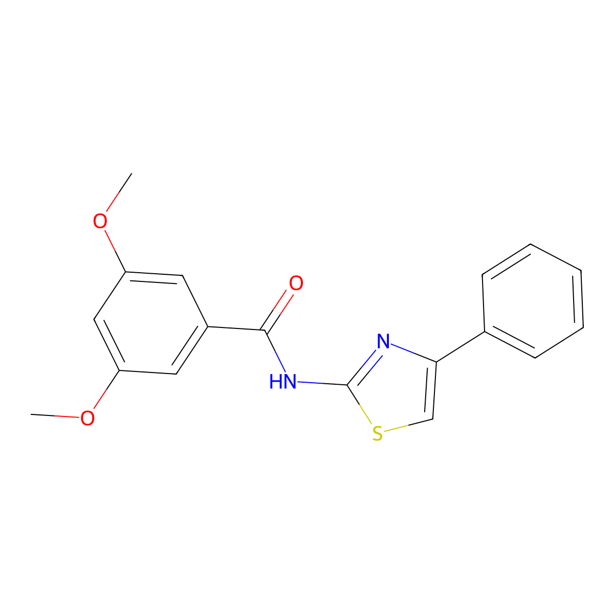 3,5-dimethoxy-N-(4-phenyl-1,3-thiazol-2-yl)benzamide molecular structure, CAS 315232-30-5